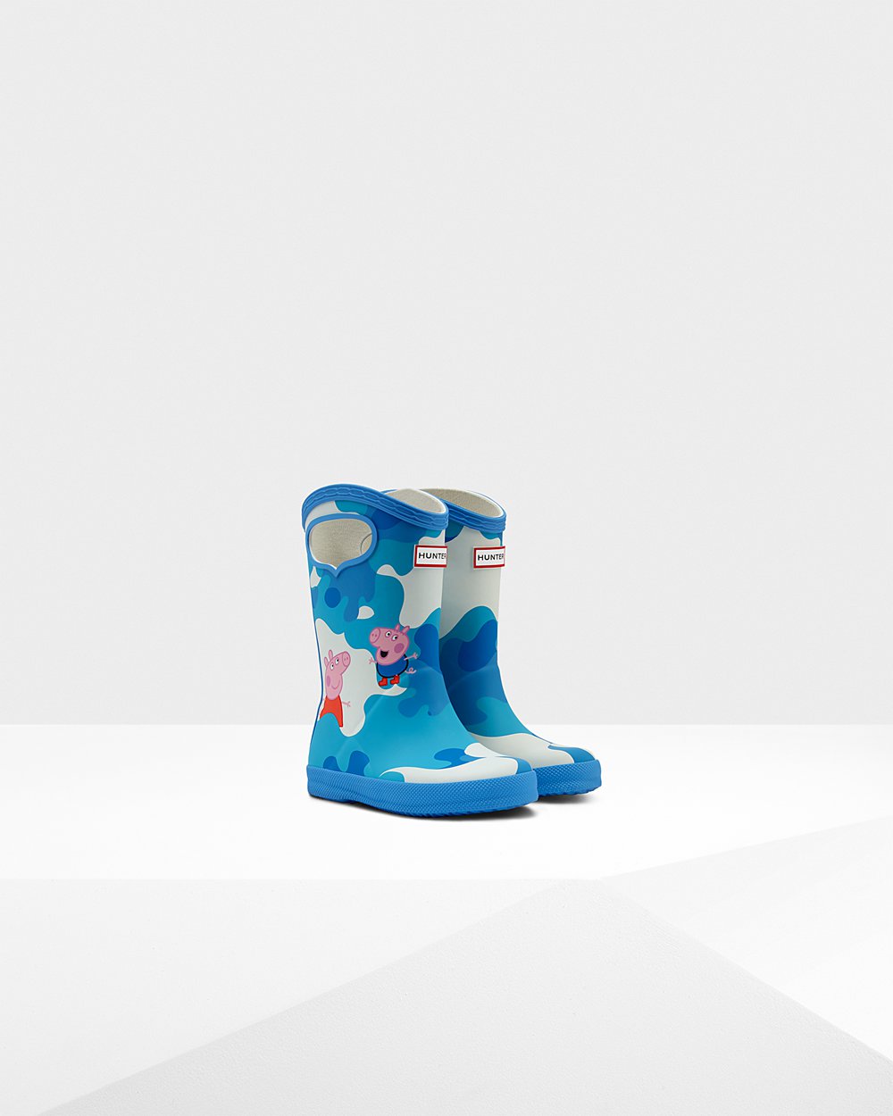 Botas De Agua Hunter Niños Original First Peppa Pig Grab Handle - Azules - Argentina 3069EUWKT